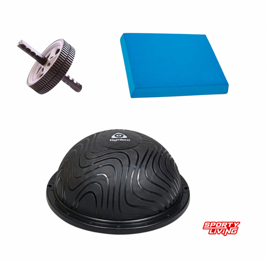 Pakken for deg som ønsker det lille ekstra til hjemmegymmen. Her får du magehjul, BOSU-ball og en balansepute, for å trene kjernemuskulatur og balanse. Kjøp idag hos SportyLiving.