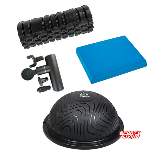 Pakken for deg som trener variert og nøyaktig. Et supert supplement til hjemmegymmen eller på trening i farten. Pakken inkluderer BOSU-ball fra Gymleco, en foamroller og balansepute. Kjøp allerede idag hos SportyLiving!
